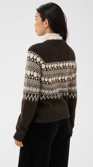 Charmaine Fair Isle Cardigan by Part Two - Mole, Oatmeal