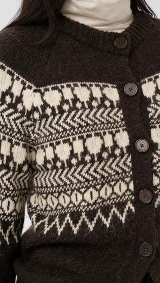 Charmaine Fair Isle Cardigan by Part Two - Mole, Oatmeal