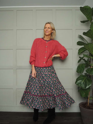 Austen Poplin Smock Dress - Black/White, Green/Purple