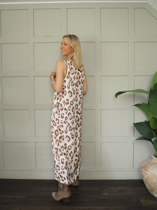 Alexandra Leopard Print Dress - Chocolate/Cream