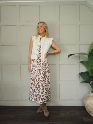 Alexandra Leopard Print Dress - Chocolate/Cream