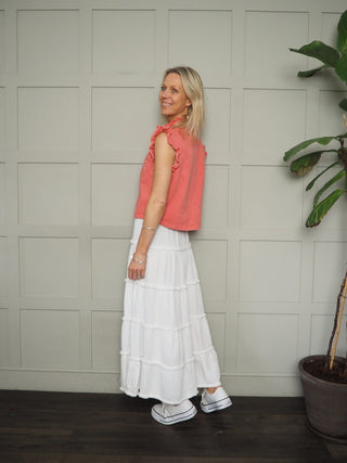 Camber Cheesecloth Skirt with Elasticated Waist - Blue, White, Yellow