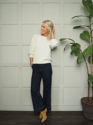 Bykanoa Wide Leg Jeans by B-Young - Washed Black