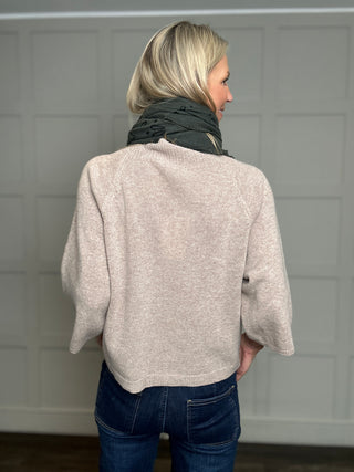 Nicoletta Large Square Cashmere Scarf - Khaki, Taupe