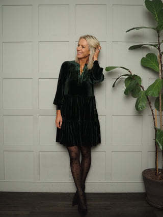 Warrior Velvet Dress by Part Two - Black, Blue, Burgundy, Green