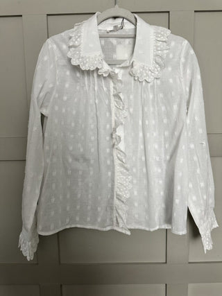 Bertie Blouse with Ruffle Details - Off White