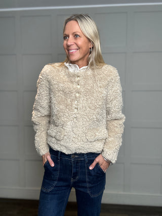 Morris Super Soft Faux Fur Teddy Jacket - Chocolate, Oatmeal