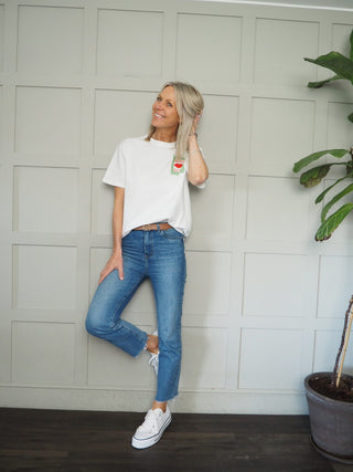 Bisous T-Shirt with Short Sleeves - Off White