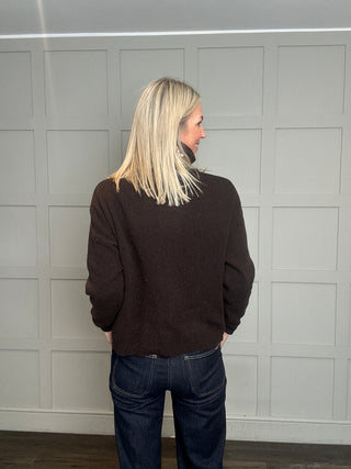 Ashley Merino Wool Polo Neck Jumper - Biscuit, Burgundy, Chocolate, Navy Blue