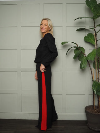 Yoruba Wide Leg Trousers with Side Stripe and Elasticated Waist - 5 Colours