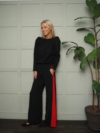 Yoruba Wide Leg Trousers with Side Stripe and Elasticated Waist - 5 Colours