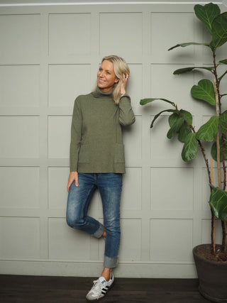 Maley Super Soft Polo Neck with Ribbing and Pockets - 6 Colours