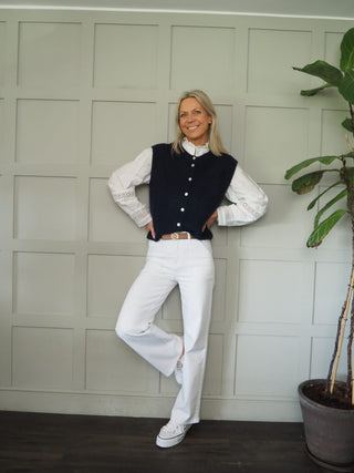 Icklesham Super Soft Sleeveless Cardigan - Baby Pink, Bright Green, Cornflower Blue, Hot Coral, Hot Pink, Navy Blue, Sky Blue