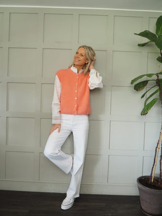 Icklesham Super Soft Sleeveless Cardigan - Baby Pink, Bright Green, Cornflower Blue, Hot Coral, Hot Pink, Navy Blue, Sky Blue