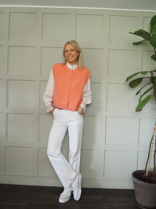 Icklesham Super Soft Sleeveless Cardigan - Baby Pink, Bright Green, Cornflower Blue, Hot Coral, Hot Pink, Navy Blue, Sky Blue