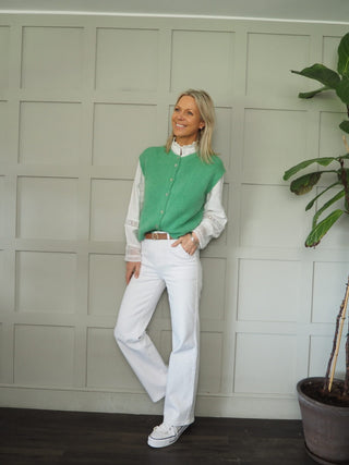 Icklesham Super Soft Sleeveless Cardigan - Baby Pink, Bright Green, Cornflower Blue, Hot Coral, Hot Pink, Navy Blue, Sky Blue