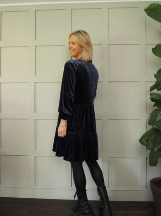 Warrior Velvet Dress by Part Two - Black, Blue, Burgundy, Green