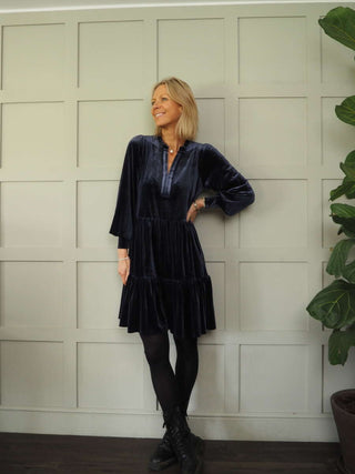 Warrior Velvet Dress by Part Two - Black, Blue, Burgundy, Green