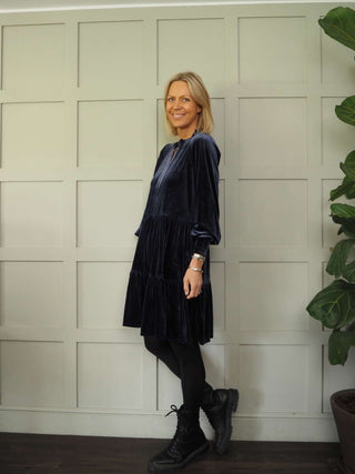 Warrior Velvet Dress by Part Two - Black, Blue, Burgundy, Green