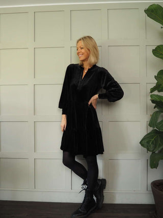 Warrior Velvet Dress by Part Two - Black, Blue, Burgundy, Green