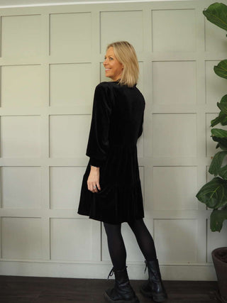 Warrior Velvet Dress by Part Two - Black, Blue, Burgundy, Green