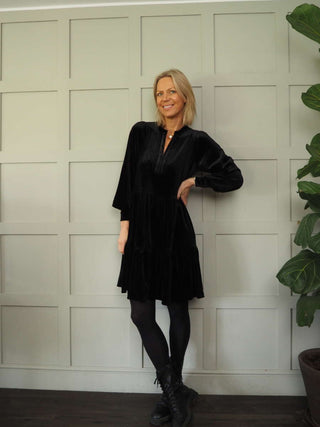 Warrior Velvet Dress by Part Two - Black, Blue, Burgundy, Green