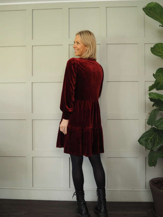 Warrior Velvet Dress by Part Two - Black, Blue, Burgundy, Green