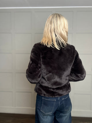Lambra Super Soft Faux Fur Jacket by Rino & Pelle - Chocolate