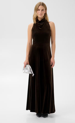 Dicle Halterneck Velvet Dress by Part Two - Black, Blue, Chocolate
