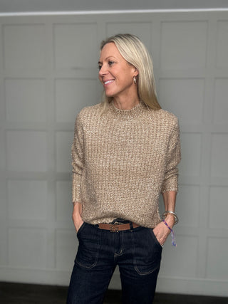 Halfa Round Neck Jumper by Saint Tropez - Gold