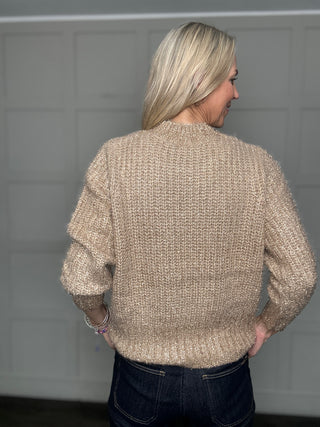 Halfa Round Neck Jumper by Saint Tropez - Gold