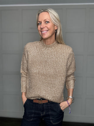 Halfa Round Neck Jumper by Saint Tropez - Gold