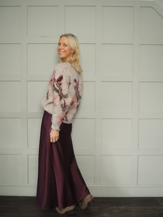 Lodisa Satin Feel Slip Skirt by Saint Tropez - Burgundy