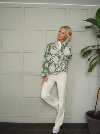 Malakai Jacket with Embroidered Detail - Black, Green