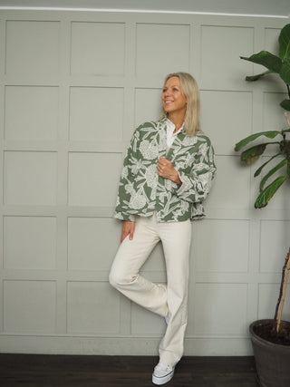 Malakai Jacket with Embroidered Detail - Black, Green