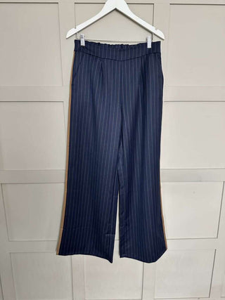 Chancery Pinstripe Trousers - Black, Khaki, Navy Blue