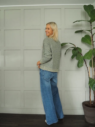 Una Turtle Neck with Contrasting Blanket Stitch Jumper, Best Seller - 17 Colours