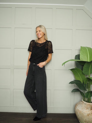 Antoine Crochet T-Shirt - Black