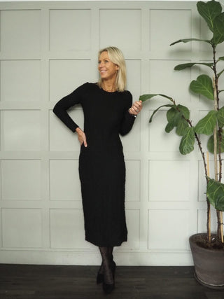 Dauphine Textured Maxi Dress by Soaked - Black