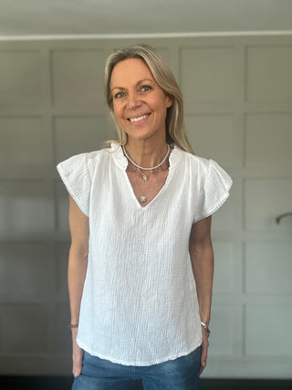 Bosham Cotton Cheesecloth Short Sleeve Blouse - 7 Colours