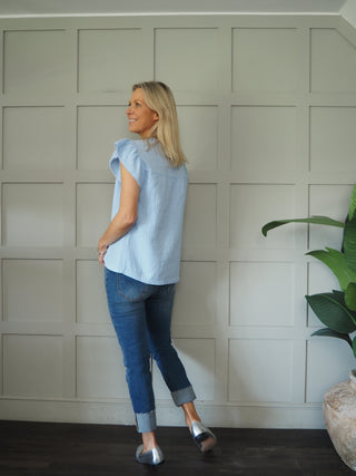 Bosham Cotton Cheesecloth Short Sleeve Blouse - 7 Colours
