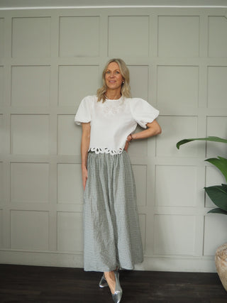 Gigi Gingham Maxi Skirt - Blue, Sage Green, Brick Red