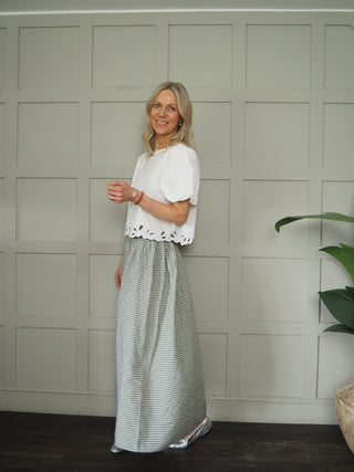 Gigi Gingham Maxi Skirt - Blue, Sage Green, Brick Red