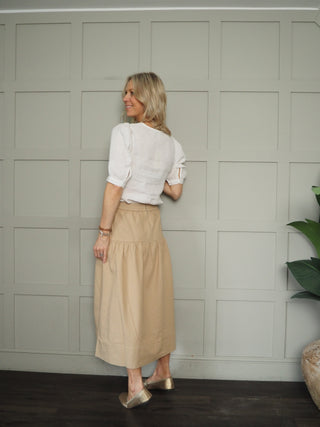 Azra Linen Blouse by Part Two - Blue, White