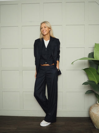 Philippe Classic Pin Stripe Blazer - Navy Blue