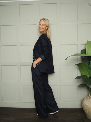 Philippe Classic Pin Stripe Blazer - Navy Blue