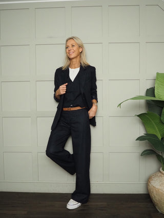 Philippe Classic Pin Stripe Blazer - Navy Blue