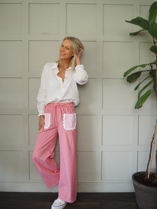 Willow Gingham Trousers - Blue, Red