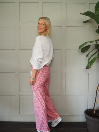 Willow Gingham Trousers - Blue, Red