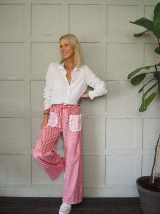 Willow Gingham Trousers - Blue, Red